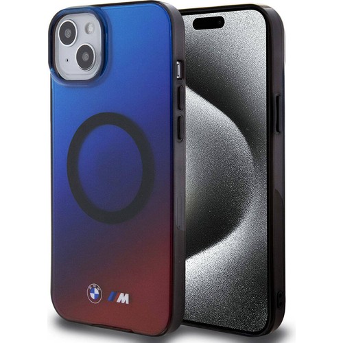 Apple iPhone 15 Plus Uyumlu Kılıf BMW Magsafe Şarj Özellikli Transparan Renk Geçişli Dizayn Orjinal Lisanslı Kapak