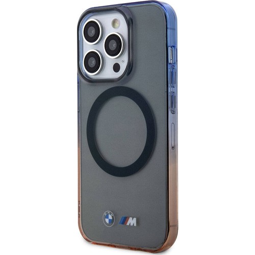 Apple iPhone 15 Pro Uyumlu Kılıf BMW Magsafe Şarj Özellikli Transparan Renkli Çerçeveli Orjinal Lisanslı Kapak