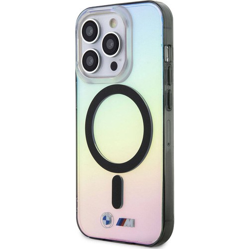Apple iPhone 15 Pro Max Uyumlu Kılıf BMW Magsafe Şarj Özellikli Transparan Renk Geçişli Iridescent Orjinal Lisanslı Kapak