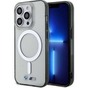 Apple iPhone 15 Pro Max Uyumlu Kılıf BMW Magsafe Şarj Özellikli Transparan Silver Ring Orjinal Lisanslı Kapak
