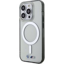 Apple iPhone 15 Pro Max Uyumlu Kılıf BMW Magsafe Şarj Özellikli Transparan Silver Ring Orjinal Lisanslı Kapak