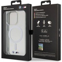 Apple iPhone 15 Pro Max Uyumlu Kılıf BMW Magsafe Şarj Özellikli Transparan Silver Ring Orjinal Lisanslı Kapak