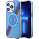 Apple iPhone 14 Pro Uyumlu Kılıf BMW Magsafe Şarj Özellikli Transparan Tricolor Stripes Orjinal Lisanslı Kapak
