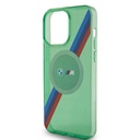 Apple iPhone 15 Pro Uyumlu Kılıf BMW Magsafe Şarj Özellikli Transparan Tricolor Stripes Orjinal Lisanslı Kapak