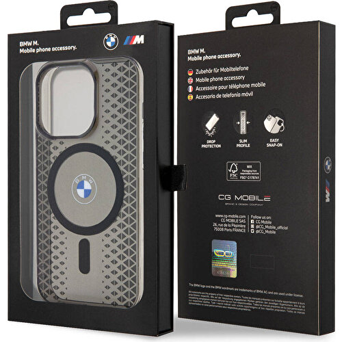 Apple iPhone 15 Pro Max Uyumlu Kılıf BMW Magsafe Şarj Özellikli Transparan IML Signature Orjinal Lisanslı Kapak