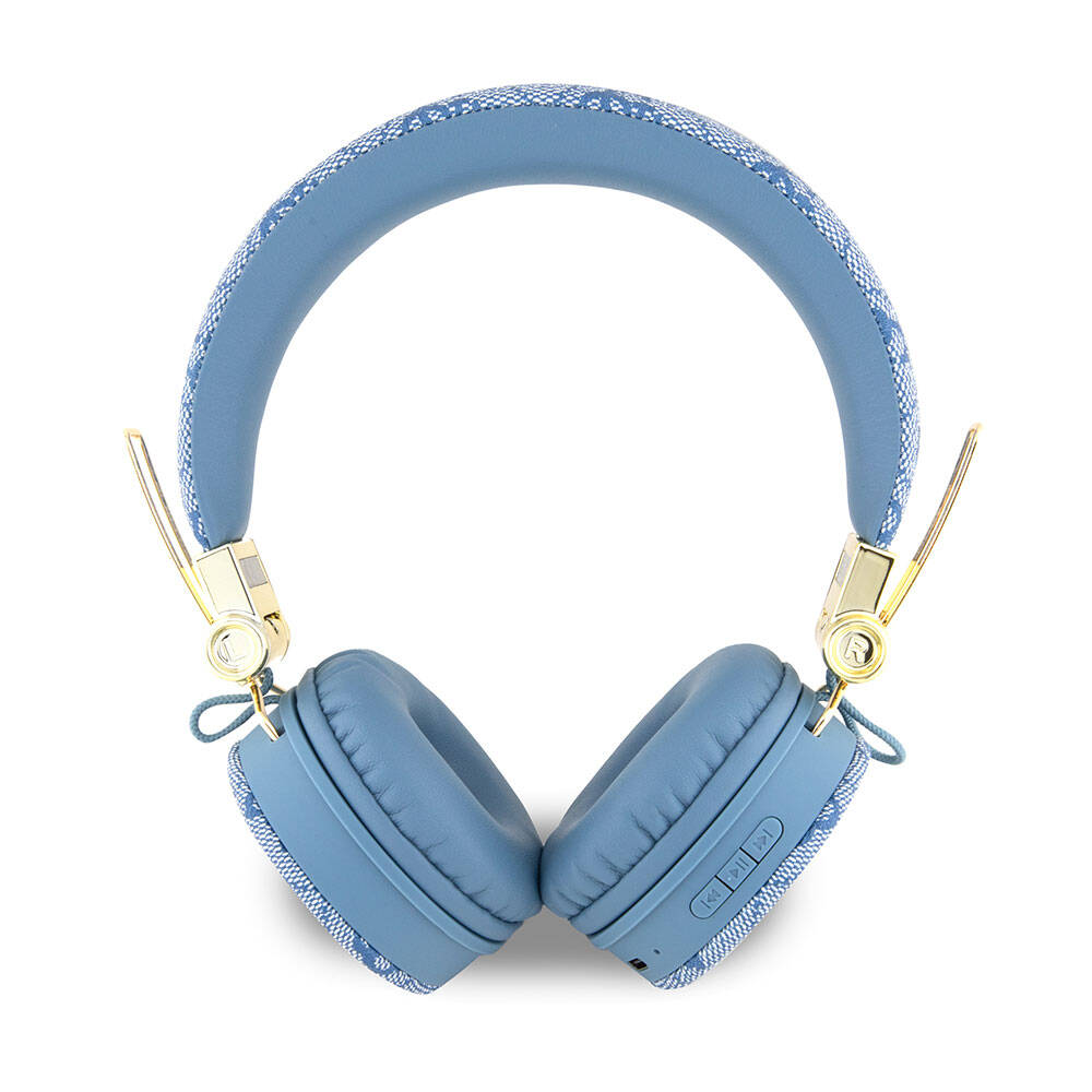 Guess Orjinal Lisanslı 4G Metal Logo PU Deri Ayarlanabilir Kulak Üstü Bluetooth Kulaklık - 5
