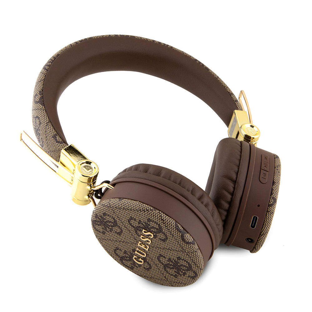 Guess Orjinal Lisanslı 4G Metal Logo PU Deri Ayarlanabilir Kulak Üstü Bluetooth Kulaklık - 7