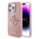 Apple iPhone 15 Pro Uyumlu Kılıf Guess Orjinal Lisanslı 4G Büyük Metal Logolu Glitter Kapak