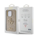 Apple iPhone 15 Pro Uyumlu Kılıf Guess Orjinal Lisanslı 4G Büyük Metal Logolu Glitter Kapak