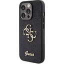 Apple iPhone 15 Pro Max Uyumlu Kılıf Guess Orjinal Lisanslı 4G Büyük Metal Logolu Glitter Kapak