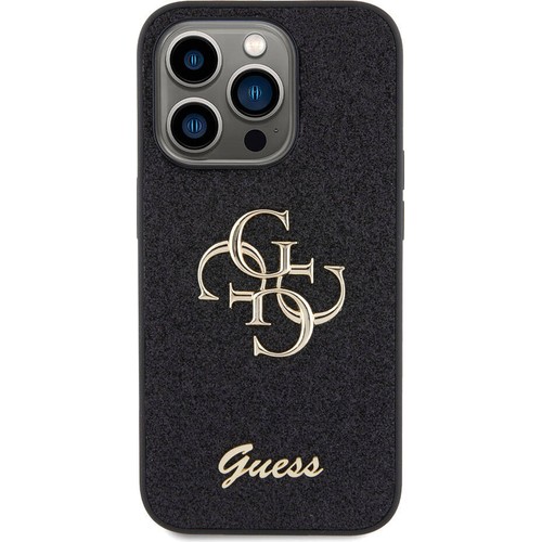 Apple iPhone 15 Pro Max Uyumlu Kılıf Guess Orjinal Lisanslı 4G Büyük Metal Logolu Glitter Kapak