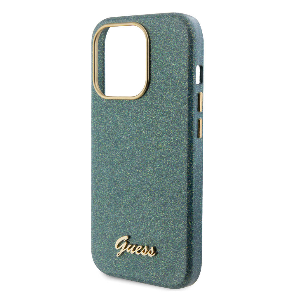 Apple iPhone 15 Pro Uyumlu Kılıf Guess Orjinal Lisanslı Yazı Logolu Glitter Glossy Script Kapak - 11