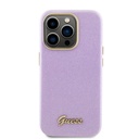 Apple iPhone 15 Pro Uyumlu Kılıf Guess Orjinal Lisanslı Yazı Logolu Glitter Glossy Script Kapak - 22
