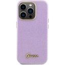 Apple iPhone 15 Pro Uyumlu Kılıf Guess Orjinal Lisanslı Yazı Logolu Glitter Glossy Script Kapak