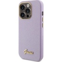Apple iPhone 15 Pro Uyumlu Kılıf Guess Orjinal Lisanslı Yazı Logolu Glitter Glossy Script Kapak