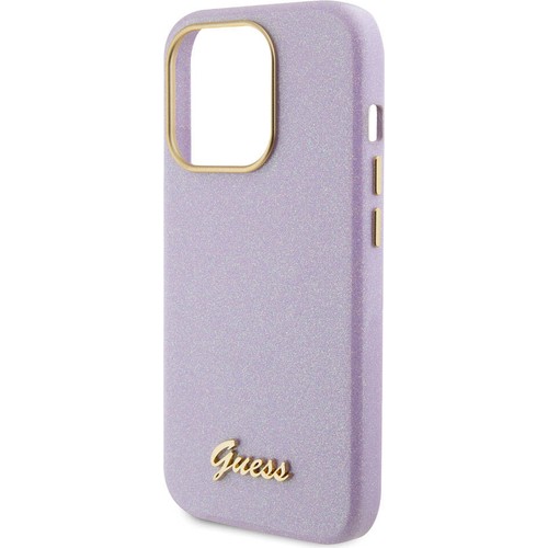 Apple iPhone 15 Pro Uyumlu Kılıf Guess Orjinal Lisanslı Yazı Logolu Glitter Glossy Script Kapak