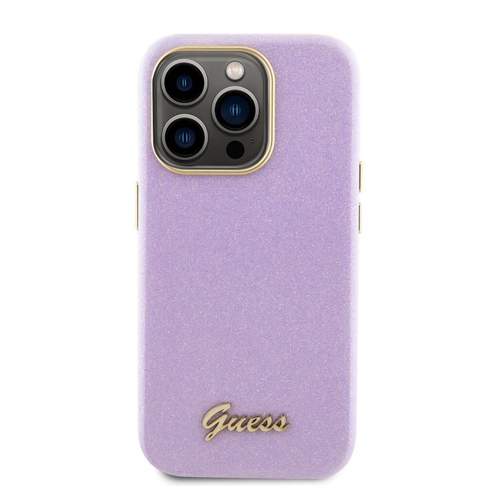 Apple iPhone 15 Pro Max Uyumlu Kılıf Guess Orjinal Lisanslı Yazı Logolu Glitter Glossy Script Kapak - 2