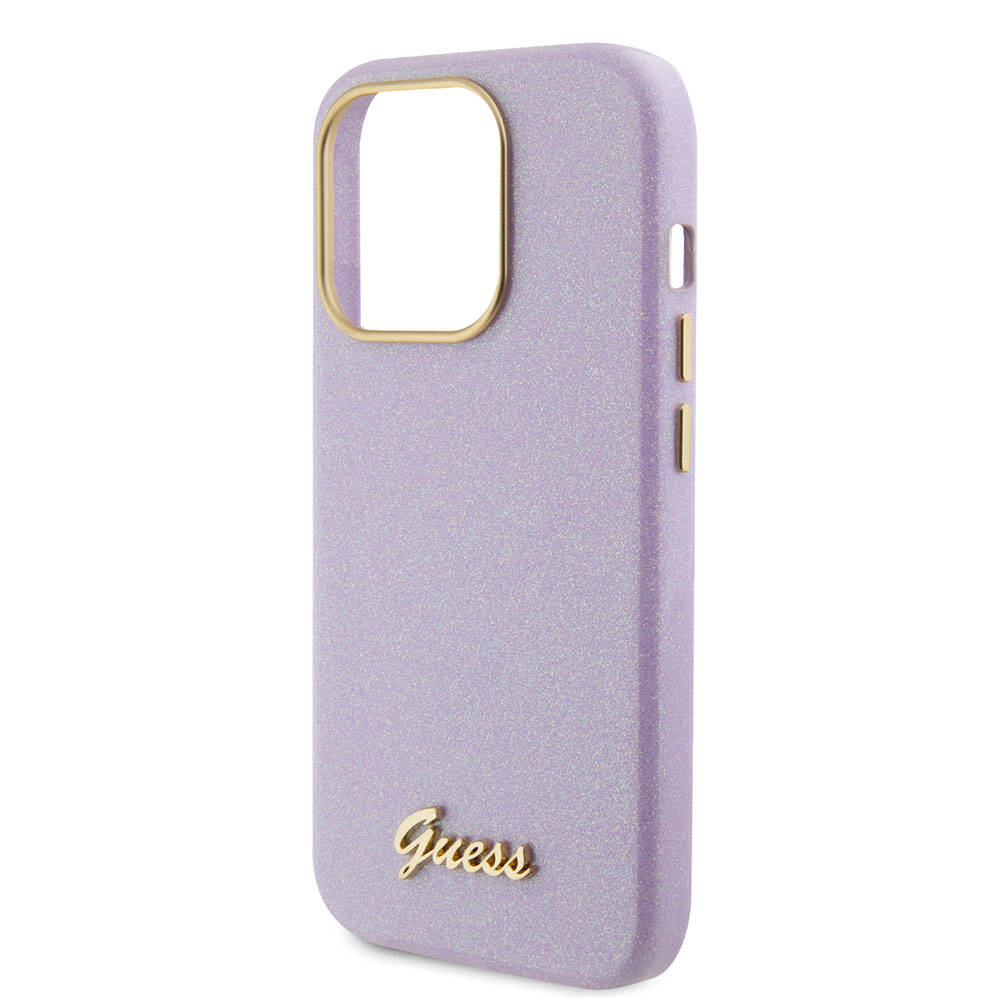 Apple iPhone 15 Pro Max Uyumlu Kılıf Guess Orjinal Lisanslı Yazı Logolu Glitter Glossy Script Kapak - 4