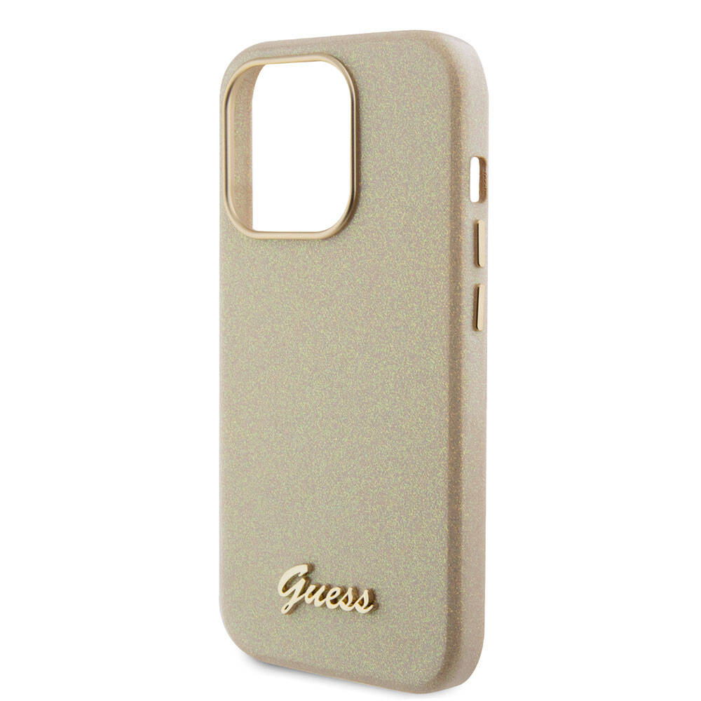 Apple iPhone 15 Pro Max Uyumlu Kılıf Guess Orjinal Lisanslı Yazı Logolu Glitter Glossy Script Kapak - 11