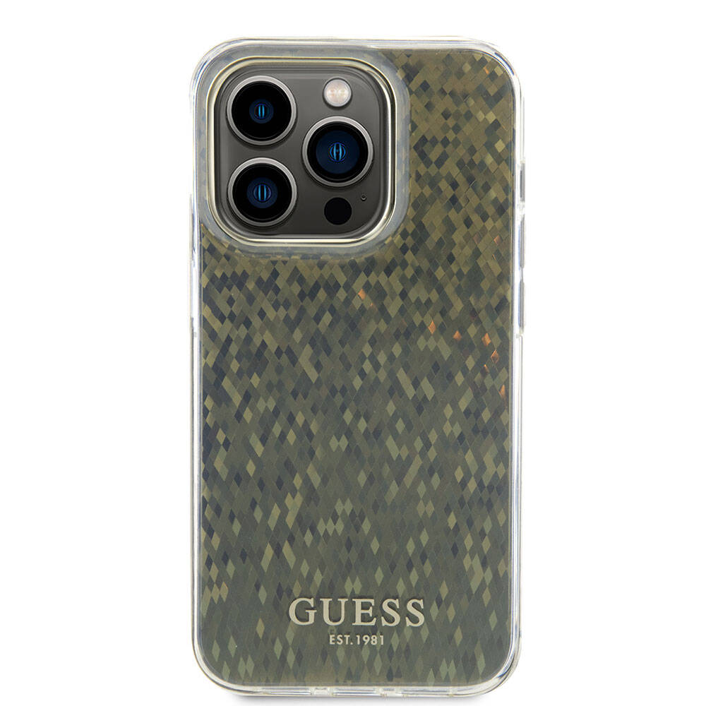 Apple iPhone 15 Pro Uyumlu Kılıf Guess Orjinal Lisanslı Yazı Logolu Mirror Disco Kapak - 2