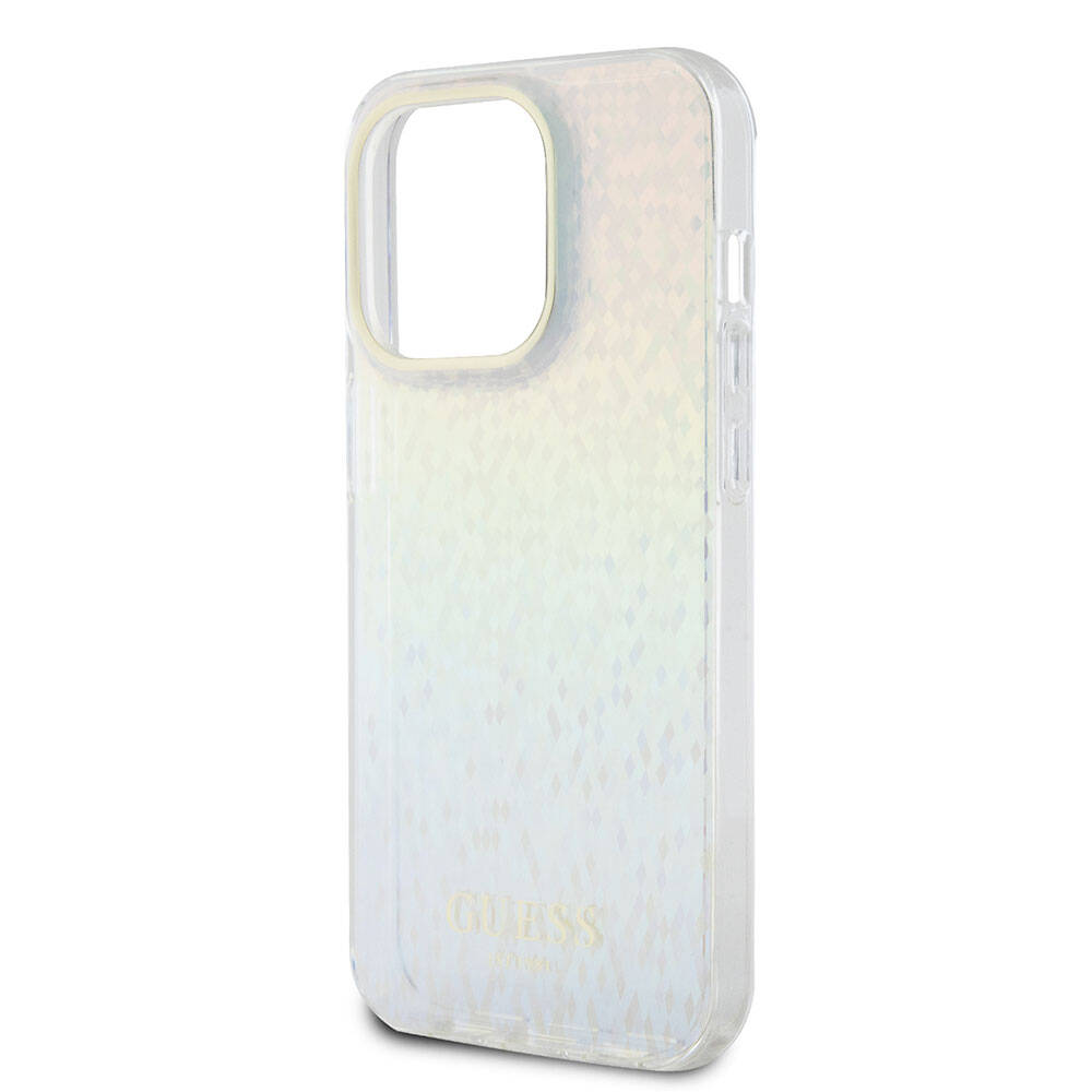 Apple iPhone 15 Pro Uyumlu Kılıf Guess Orjinal Lisanslı Yazı Logolu Mirror Disco Kapak - 11