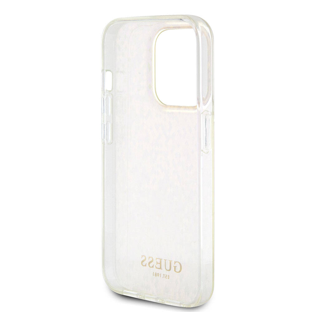 Apple iPhone 15 Pro Uyumlu Kılıf Guess Orjinal Lisanslı Yazı Logolu Mirror Disco Kapak - 26