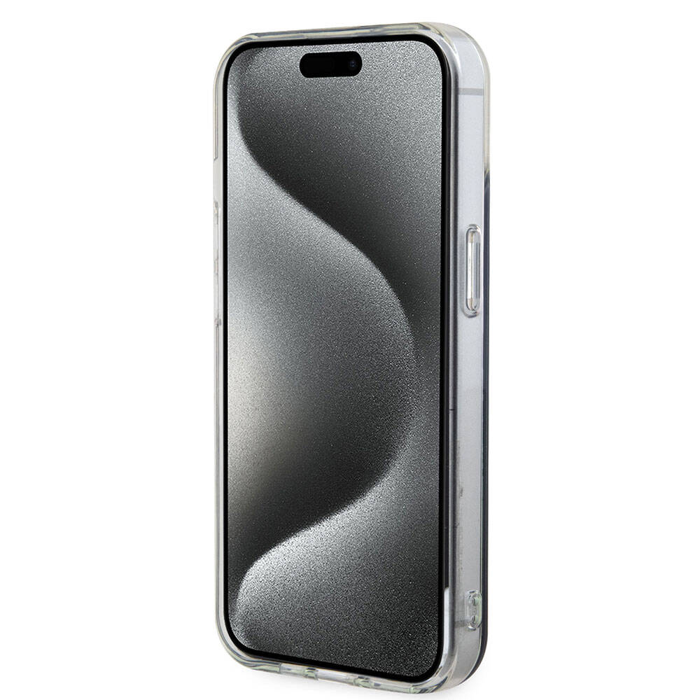 Apple iPhone 15 Plus Uyumlu Kılıf Guess Orjinal Lisanslı Magsafe Şarj Özellikli Yazı Logolu Iridescent Kapak - 10