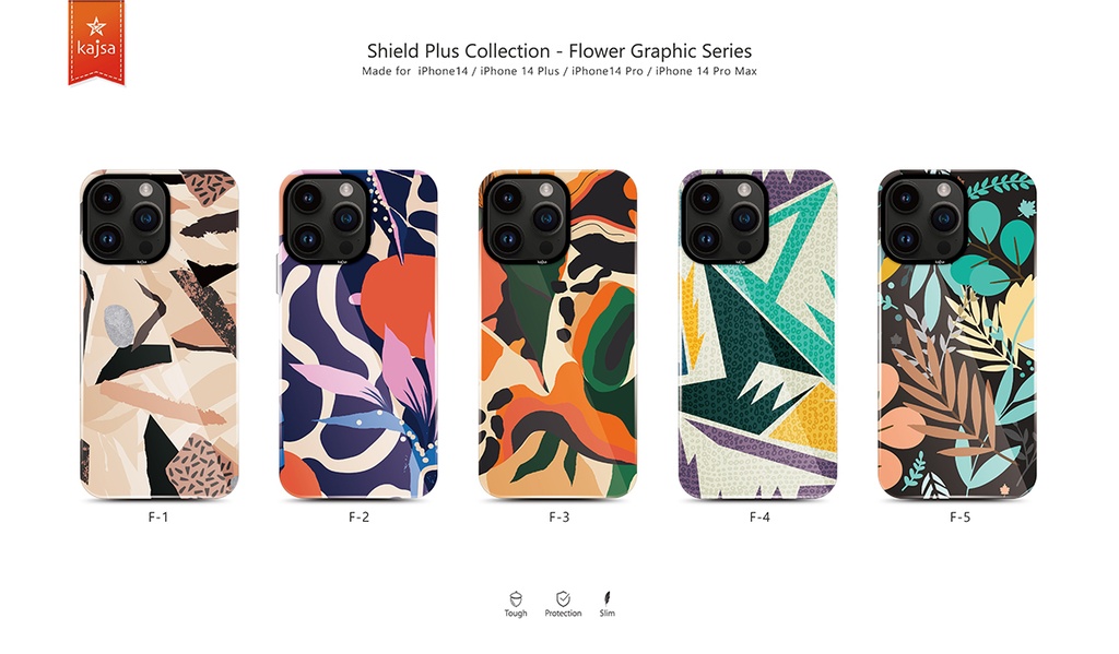 Apple iPhone 14 Pro Uyumlu Kılıf HD Desenli Kajsa Shield Plus Flower Graphic Serisi Kapak - 3