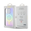Apple iPhone 15 Pro Uyumlu Kılıf Guess Orjinal Lisanslı Magsafe Şarj Özellikli Yazı Logolu Iridescent Kapak - 6