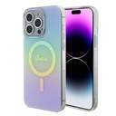 Apple iPhone 15 Pro Uyumlu Kılıf Guess Orjinal Lisanslı Magsafe Şarj Özellikli Yazı Logolu Iridescent Kapak - 7