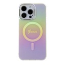 Apple iPhone 15 Pro Max Uyumlu Kılıf Guess Orjinal Lisanslı Magsafe Şarj Özellikli Yazı Logolu Iridescent Kapak - 16