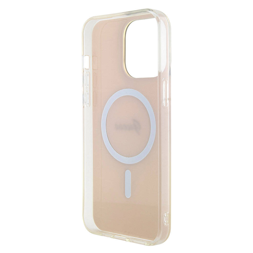 Apple iPhone 15 Pro Max Uyumlu Kılıf Guess Orjinal Lisanslı Magsafe Şarj Özellikli Yazı Logolu Iridescent Kapak - 19