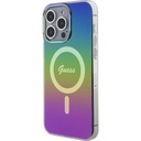 Apple iPhone 15 Pro Max Uyumlu Kılıf Guess Orjinal Lisanslı Magsafe Şarj Özellikli Yazı Logolu Iridescent Kapak