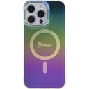 Apple iPhone 15 Pro Max Uyumlu Kılıf Guess Orjinal Lisanslı Magsafe Şarj Özellikli Yazı Logolu Iridescent Kapak