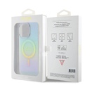 Apple iPhone 15 Pro Max Uyumlu Kılıf Guess Orjinal Lisanslı Magsafe Şarj Özellikli Yazı Logolu Iridescent Kapak