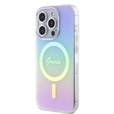 Apple iPhone 15 Pro Max Uyumlu Kılıf Guess Orjinal Lisanslı Magsafe Şarj Özellikli Yazı Logolu Iridescent Kapak