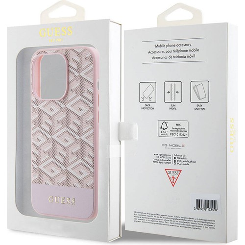 Apple iPhone 15 Pro Max Uyumlu Kılıf Guess Orjinal Lisanslı Magsafe Şarj Özellikli Yazı Logolu GCube Desenli Kapak