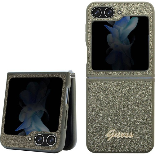 Samsung Galaxy Z Flip 5 Uyumlu Kılıf Guess Orjinal Lisanslı Yazı Logolu Glitter Flakes Kapak