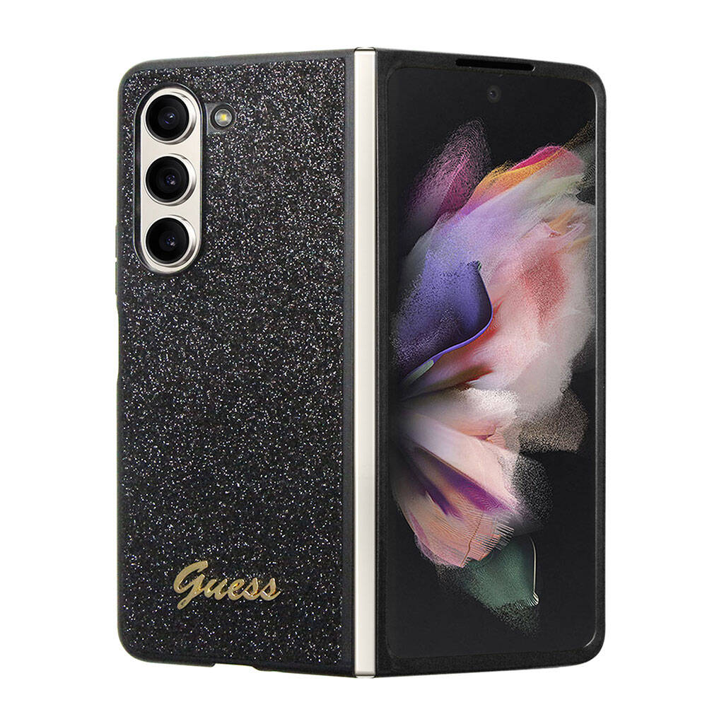 Samsung Galaxy Z Fold 5 Uyumlu Kılıf Guess Orjinal Lisanslı Yazı Logolu Glitter Script Kapak - 1