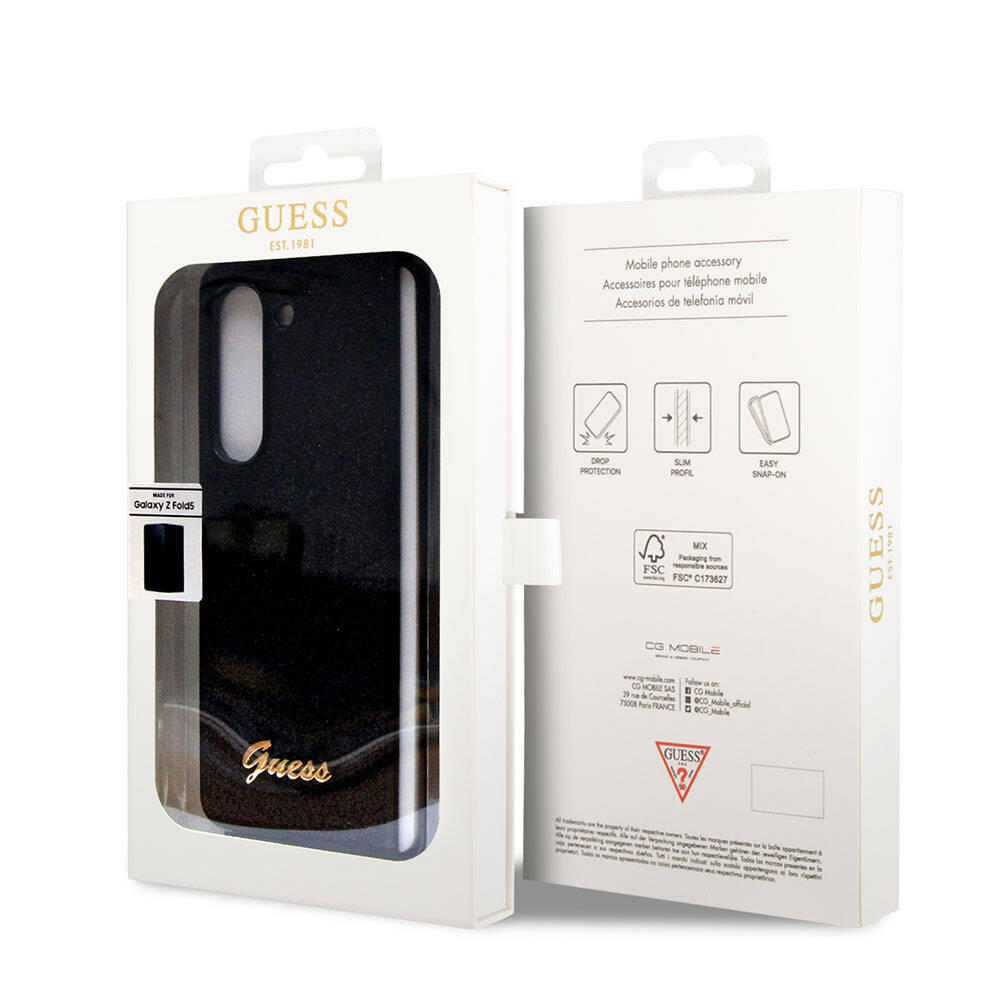 Samsung Galaxy Z Fold 5 Uyumlu Kılıf Guess Orjinal Lisanslı Yazı Logolu Glitter Script Kapak - 6