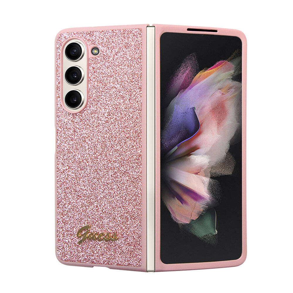 Samsung Galaxy Z Fold 5 Uyumlu Kılıf Guess Orjinal Lisanslı Yazı Logolu Glitter Script Kapak - 7
