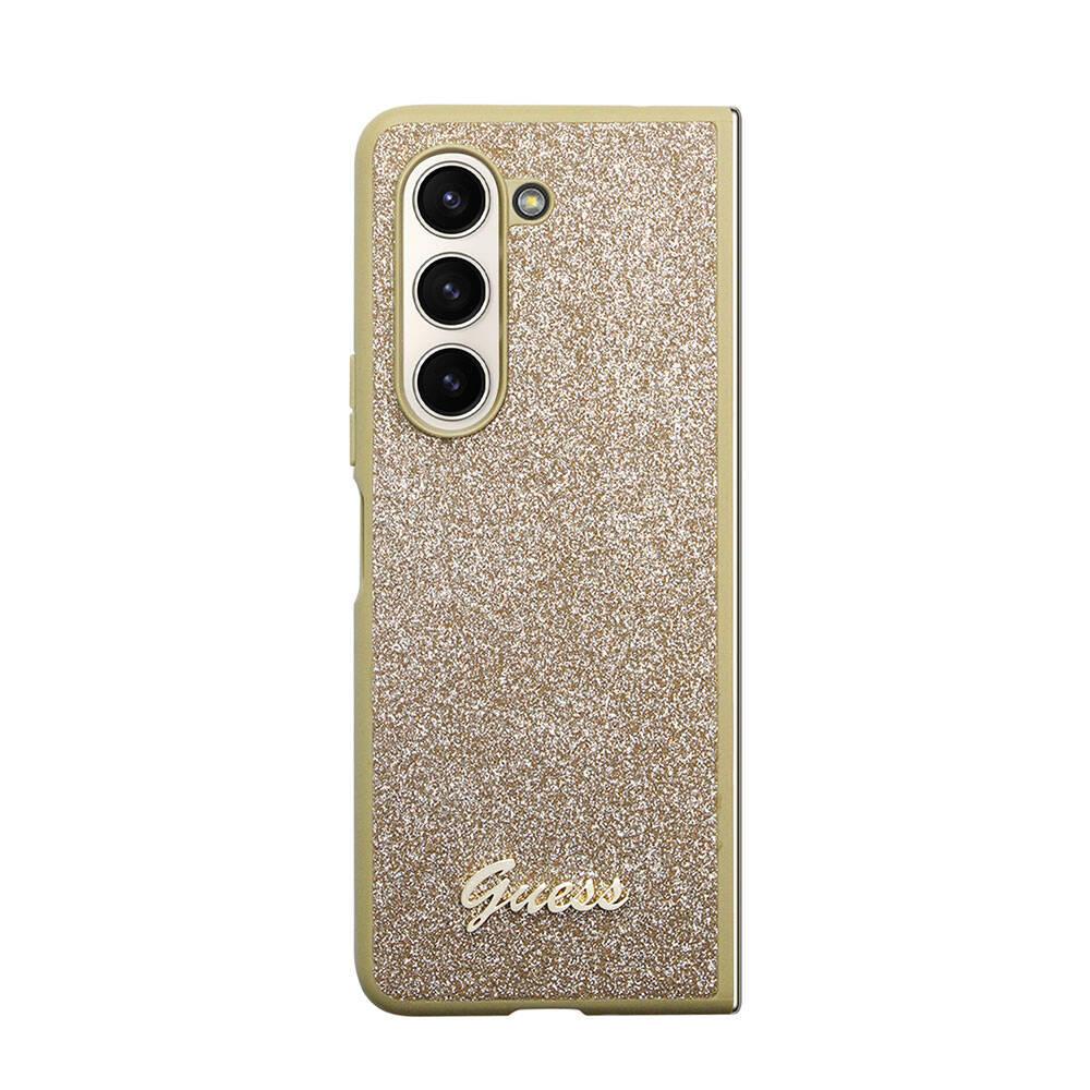 Samsung Galaxy Z Fold 5 Uyumlu Kılıf Guess Orjinal Lisanslı Yazı Logolu Glitter Script Kapak - 13