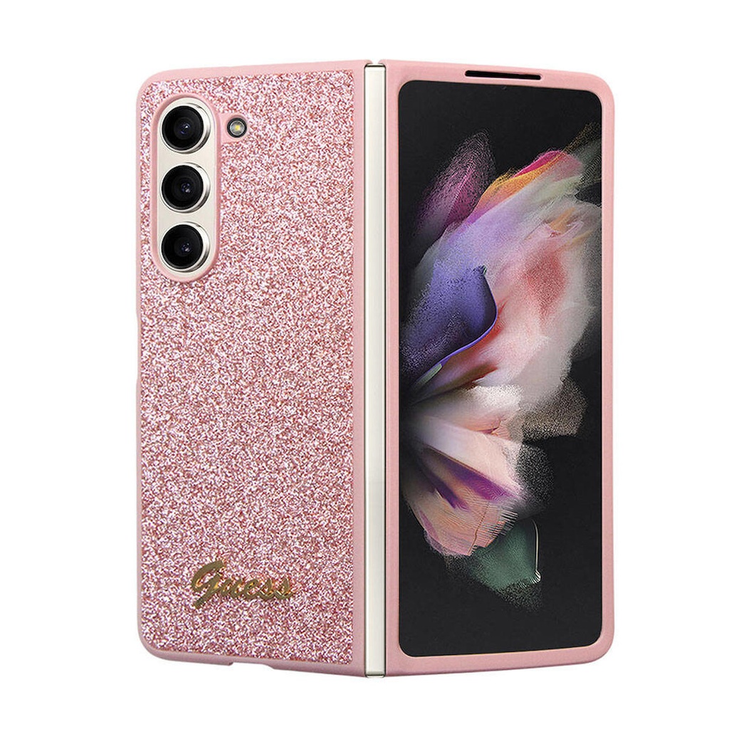Samsung Galaxy Z Fold 5 Uyumlu Kılıf Guess Orjinal Lisanslı Yazı Logolu Glitter Script Kapak