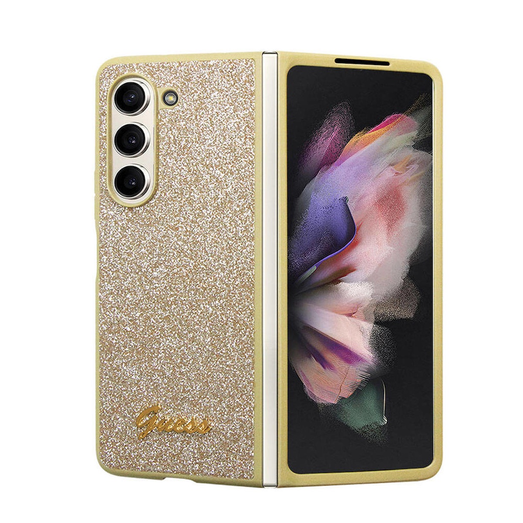 Samsung Galaxy Z Fold 5 Uyumlu Kılıf Guess Orjinal Lisanslı Yazı Logolu Glitter Script Kapak