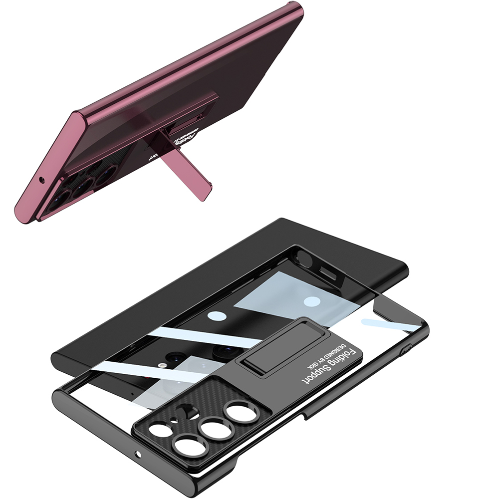 Samsung Galaxy S23 Ultra Uyumlu Kılıf Kamera Korumalı Şeffaf Tasarımlı Zore Lego Standlı Kapak - 6