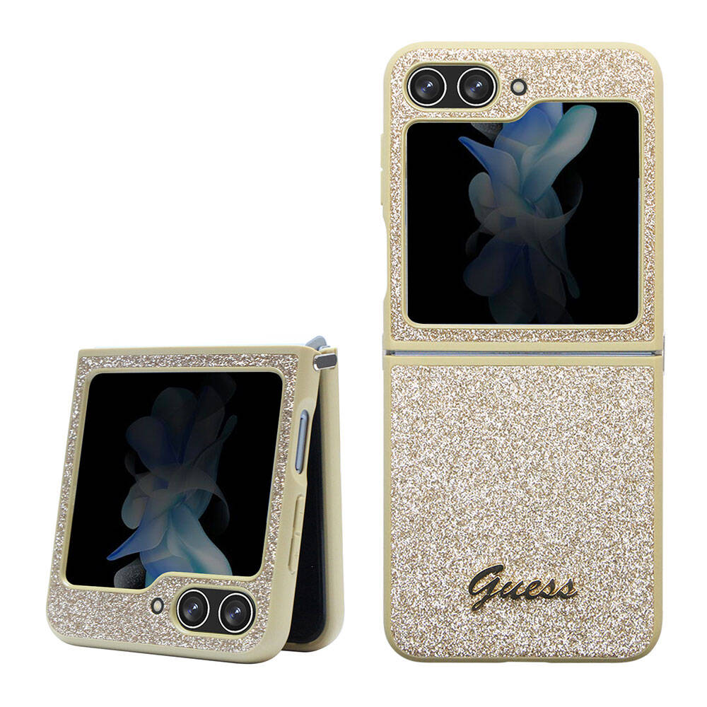 Samsung Galaxy Z Flip 5 Uyumlu Kılıf Guess Orjinal Lisanslı Yazı Logolu Glitter Script Kapak - 8