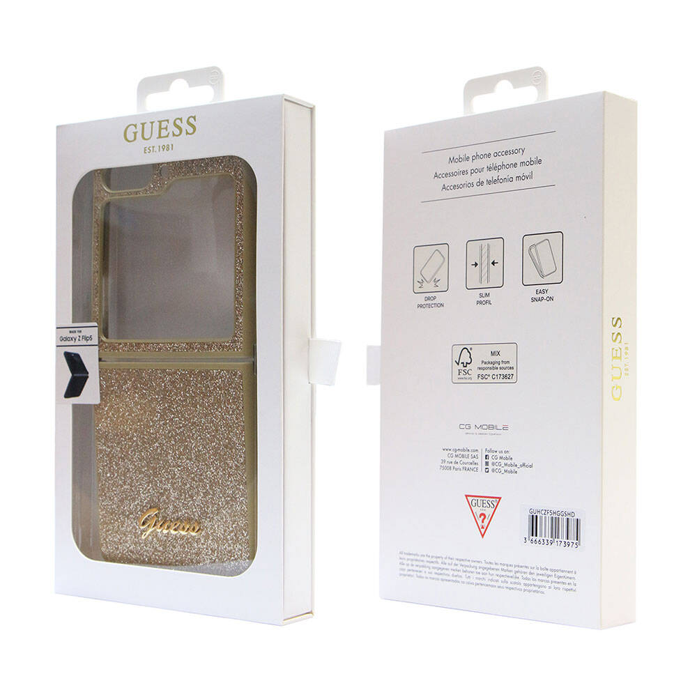 Samsung Galaxy Z Flip 5 Uyumlu Kılıf Guess Orjinal Lisanslı Yazı Logolu Glitter Script Kapak - 14