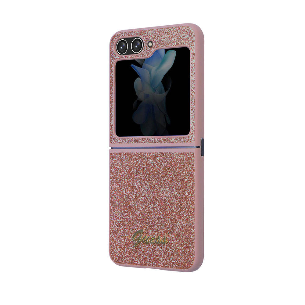Samsung Galaxy Z Flip 5 Uyumlu Kılıf Guess Orjinal Lisanslı Yazı Logolu Glitter Script Kapak - 18