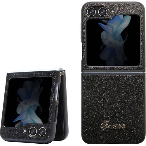 Samsung Galaxy Z Flip 5 Uyumlu Kılıf Guess Orjinal Lisanslı Yazı Logolu Glitter Script Kapak