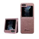 Samsung Galaxy Z Flip 5 Uyumlu Kılıf Guess Orjinal Lisanslı Yazı Logolu Glitter Script Kapak